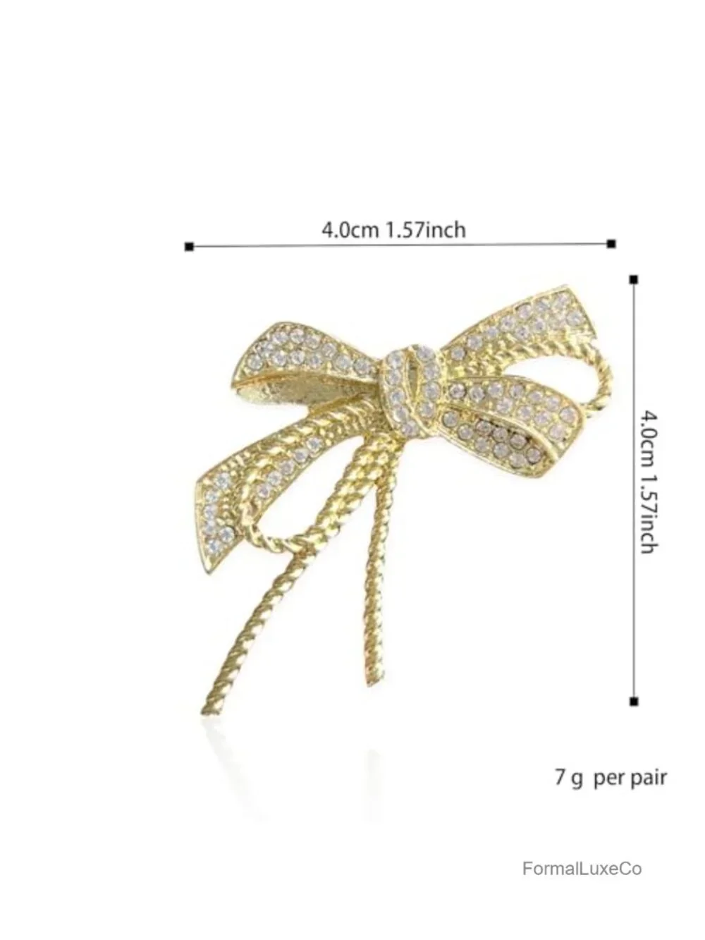 Vintage Rhinestone Crystal Bow Brooch Pin Women Wedding Party Gift